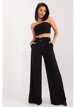 Spodnie Materiałowe Z Szeroką Nogawką czarne ze sklepu 5.10.15 w kategorii Spodnie damskie - zdjęcie 172338482