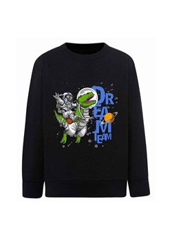 Dzianinowa bluza nierozpinana czarna Astronauta & Dinozaur ze sklepu 5.10.15 w kategorii Bluzy chłopięce - zdjęcie 172338490