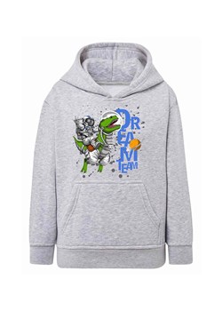 Szara bluza kangurka z kapturem - Astronauta & Dinozaur ze sklepu 5.10.15 w kategorii Bluzy chłopięce - zdjęcie 172338581
