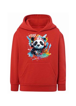 Czerwona chłopięca bluza kangurka z kapturem Panda ze sklepu 5.10.15 w kategorii Bluzy chłopięce - zdjęcie 172338591
