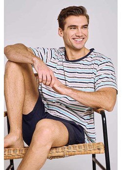 Krótka piżama bawełniana męska w paski ze sklepu 5.10.15 w kategorii Piżamy męskie - zdjęcie 172338633