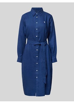 Sukienka koszulowa z lnu z wyhaftowanym logo ze sklepu Peek&Cloppenburg  w kategorii Sukienki - zdjęcie 172338854