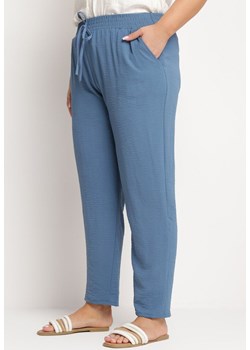 Niebieskie Spodnie Wiązane Troczkiem w Pasie z Kieszeniami Jeoolia ze sklepu Born2be Odzież w kategorii Spodnie damskie - zdjęcie 172339492