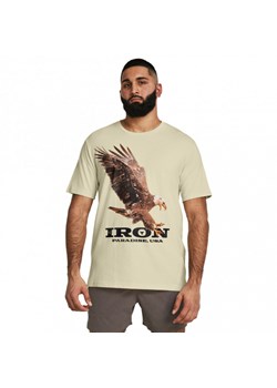 Męska koszulka treningowa Under Armour Project Rock Eagle Graphic SS - beżowa ze sklepu Sportstylestory.com w kategorii T-shirty męskie - zdjęcie 172339911