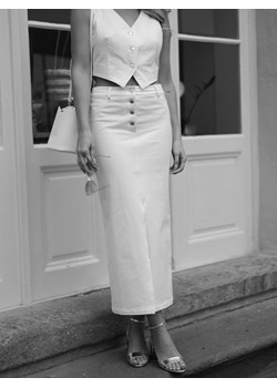 Mohito - Jeansowa spódnica midi - biały ze sklepu Mohito w kategorii Spódnice - zdjęcie 172339982
