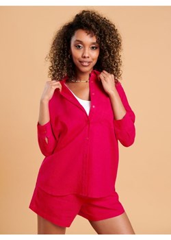 Sinsay - Koszula z lnem - różowy ze sklepu Sinsay w kategorii Koszule damskie - zdjęcie 172341671