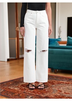 Sinsay - Jeansy wide leg high waist - biały ze sklepu Sinsay w kategorii Jeansy damskie - zdjęcie 172341914
