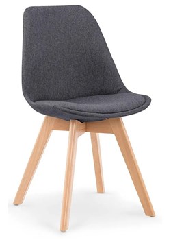 Stylowe tapicerowane krzesło drewniane ciemny popiel - Nives ze sklepu Edinos.pl w kategorii Krzesła - zdjęcie 172342454
