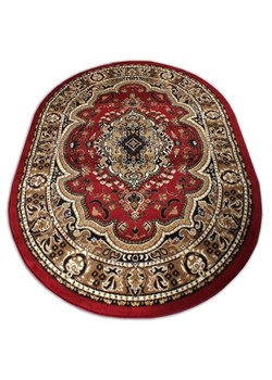 Czerwono-brązowy owalny dywan - Folto ze sklepu Edinos.pl w kategorii Dywany - zdjęcie 172342614
