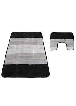 Czarne miękkie wzorzyste dywaniki łazienkowe - Amris 4X ze sklepu Edinos.pl w kategorii Dywaniki łazienkowe - zdjęcie 172343263