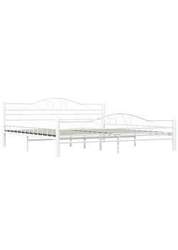 Białe loftowe łózko metalowe 180x200 cm - Frelox ze sklepu Edinos.pl w kategorii Łóżka i materace - zdjęcie 172343894