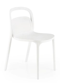 Białe minimalistyczne krzesło ogrodowe sztaplowane - Nagun ze sklepu Edinos.pl w kategorii Krzesła ogrodowe - zdjęcie 172343960