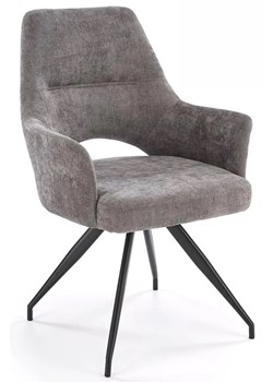 Popielate krzesło z funkcją obracania o 180 stopni - Nortes ze sklepu Edinos.pl w kategorii Krzesła - zdjęcie 172344170