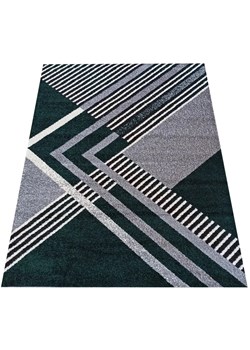 Nowoczesny szaro - zielony dywan w geometryczny wzór - Fleksi 3X ze sklepu Edinos.pl w kategorii Dywany - zdjęcie 172344223