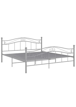 Szare duże łóżko metalowe 160x200 cm - Zaxter ze sklepu Edinos.pl w kategorii Łóżka i materace - zdjęcie 172344322