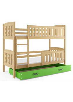 Łóżko drewniane z zieloną szufladą 90x200 - Celinda 3X ze sklepu Edinos.pl w kategorii Łóżka dziecięce - zdjęcie 172344414