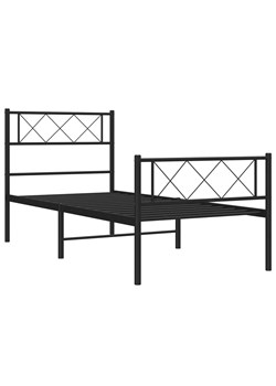 Czarne metalowe łóżko pojedyncze 100x200cm - Espux ze sklepu Edinos.pl w kategorii Łóżka i materace - zdjęcie 172344813
