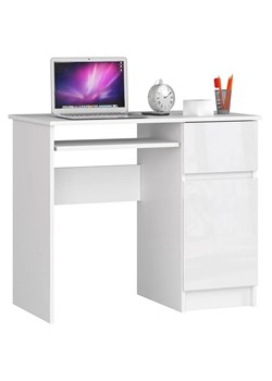 Młodzieżowe białe biurko z półkami połysk Strit 6X ze sklepu Edinos.pl w kategorii Biurka dziecięce - zdjęcie 172344852