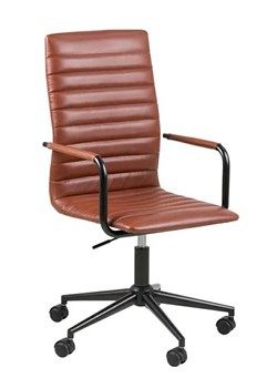 Brązowy fotel obrotowy gabinetowy - Tavi ze sklepu Edinos.pl w kategorii Krzesła do biurka - zdjęcie 172344911
