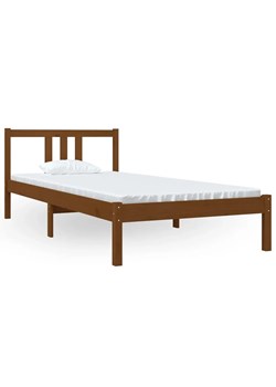 Drewniane łóżko pojedyncze miodowy brąz 90x200 cm - Kenet 3X ze sklepu Edinos.pl w kategorii Łóżka i materace - zdjęcie 172345012