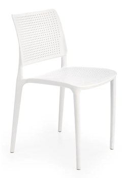 Białe minimalistyczne krzesło sztaplowane - Imros ze sklepu Edinos.pl w kategorii Krzesła ogrodowe - zdjęcie 172345153