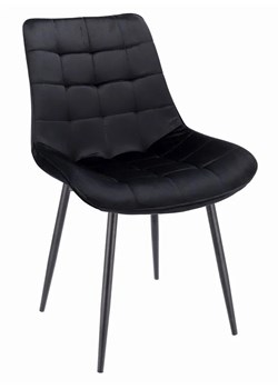 Czarne nowoczesne welurowe krzesło - Amos ze sklepu Edinos.pl w kategorii Krzesła - zdjęcie 172345163