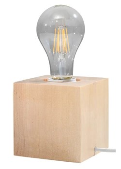 Drewniana lampka biurkowa z odkrytą żarówką - EX587-Abes ze sklepu Edinos.pl w kategorii Lampy stołowe - zdjęcie 172345451