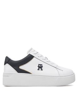 Tommy Hilfiger Sneakersy Th Platform Court Sneaker FW0FW07910 Biały ze sklepu MODIVO w kategorii Trampki damskie - zdjęcie 172345762