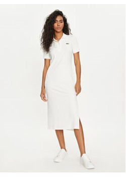 Lacoste Sukienka codzienna EF9129 Biały Slim Fit ze sklepu MODIVO w kategorii Sukienki - zdjęcie 172345802