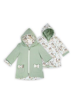 Dwustronna kurtka dziewczęca zielono-kremowa w sarenki ze sklepu 5.10.15 w kategorii Odzież dla niemowląt - zdjęcie 172346130