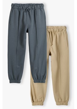 Spodnie dresowe 2pak - szare i beżowe - Limited Edition ze sklepu 5.10.15 w kategorii Spodnie chłopięce - zdjęcie 172347161