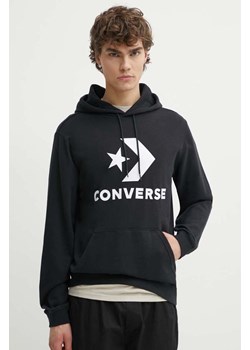 Converse bluza kolor czarny z kapturem z nadrukiem ze sklepu ANSWEAR.com w kategorii Bluzy męskie - zdjęcie 172347393