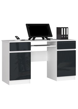 Klasyczne biurko biały + grafit połysk - Ipolis 3X ze sklepu Edinos.pl w kategorii Biurka i sekretarzyki - zdjęcie 172348150