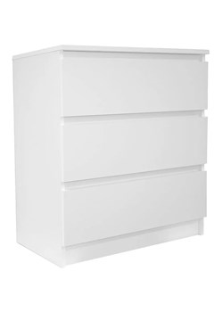 Biała minimalistyczna komoda z 3 szufladami - Hisa 5X ze sklepu Edinos.pl w kategorii Komody - zdjęcie 172348501