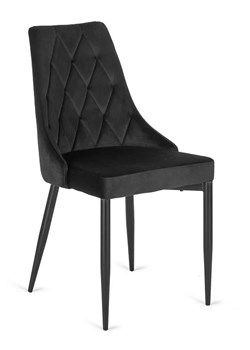 Czarne nowoczesne welurowe krzesło - Ziso ze sklepu Edinos.pl w kategorii Krzesła - zdjęcie 172348912