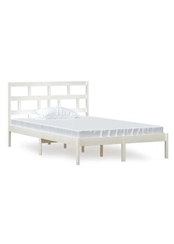 Białe drewniane łóżko z zagłówkiem 120x200 - Bente 4X ze sklepu Edinos.pl w kategorii Łóżka i materace - zdjęcie 172349023