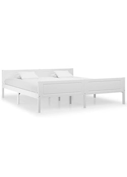 Białe drewniane podwójne łóżko 180x200 - Siran 7X ze sklepu Edinos.pl w kategorii Łóżka i materace - zdjęcie 172349064