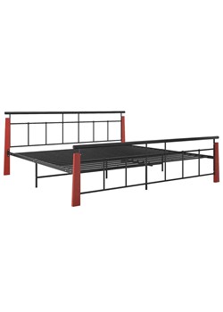Rustykalne łózko czarny + ciemny dąb 180x200 cm - Nelo ze sklepu Edinos.pl w kategorii Łóżka i materace - zdjęcie 172349272