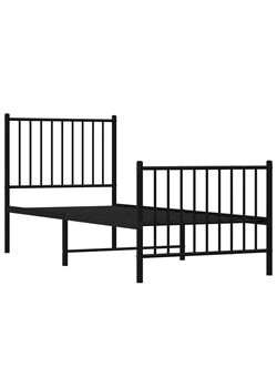Czarne metalowe łózko pojedyncze 80x200 cm R1-B38 ze sklepu Edinos.pl w kategorii Łóżka i materace - zdjęcie 172349312