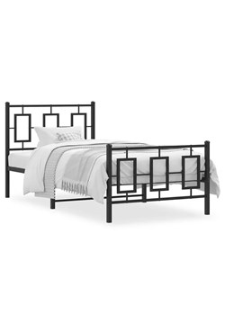 Czarne metalowe łóżko industrialne 100x200cm - Lenra ze sklepu Edinos.pl w kategorii Łóżka i materace - zdjęcie 172349333