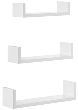 Komplet 3 białych półek ściennych nowoczesnych - Asoka ze sklepu Edinos.pl w kategorii Półki - zdjęcie 172349482