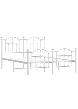 Białe metalowe łóżko małżeńskie 140x200 cm - Azos ze sklepu Edinos.pl w kategorii Łóżka i materace - zdjęcie 172349530
