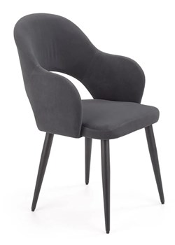 Stylowe tapicerowane krzesło welurowe Ofelio - popielate ze sklepu Edinos.pl w kategorii Krzesła - zdjęcie 172349734