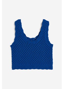H & M - Dzianinowy top bez rękawów - Niebieski ze sklepu H&M w kategorii Bluzki damskie - zdjęcie 172351494