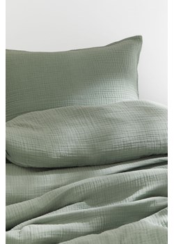 H & M - Komplet muślinowej pościeli pojedynczej - Zielony ze sklepu H&M w kategorii Pościele - zdjęcie 172351544