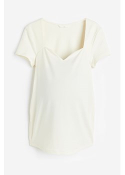 H & M - MAMA Dżersejowy top - Biały ze sklepu H&M w kategorii Bluzki ciążowe - zdjęcie 172351631