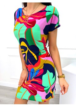 Kolorowa Wzorzysta Sukienka ze sklepu ModnaKiecka.pl w kategorii Sukienki - zdjęcie 172351932