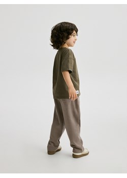 Reserved - Dresowe spodnie z przeszyciami - brązowy ze sklepu Reserved w kategorii Spodnie i półśpiochy - zdjęcie 172352971