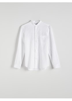 Reserved - Koszula regular fit z domieszką lnu - biały ze sklepu Reserved w kategorii Koszule męskie - zdjęcie 172353073