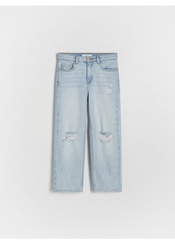 Reserved - Jeansy straight z rozcięciami - niebieski ze sklepu Reserved w kategorii Spodnie dziewczęce - zdjęcie 172353203